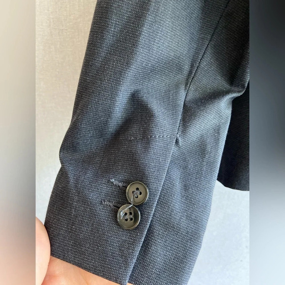 Zara Basic Black 1 button padded Blazer Sz 2 - Picture 4 of 11